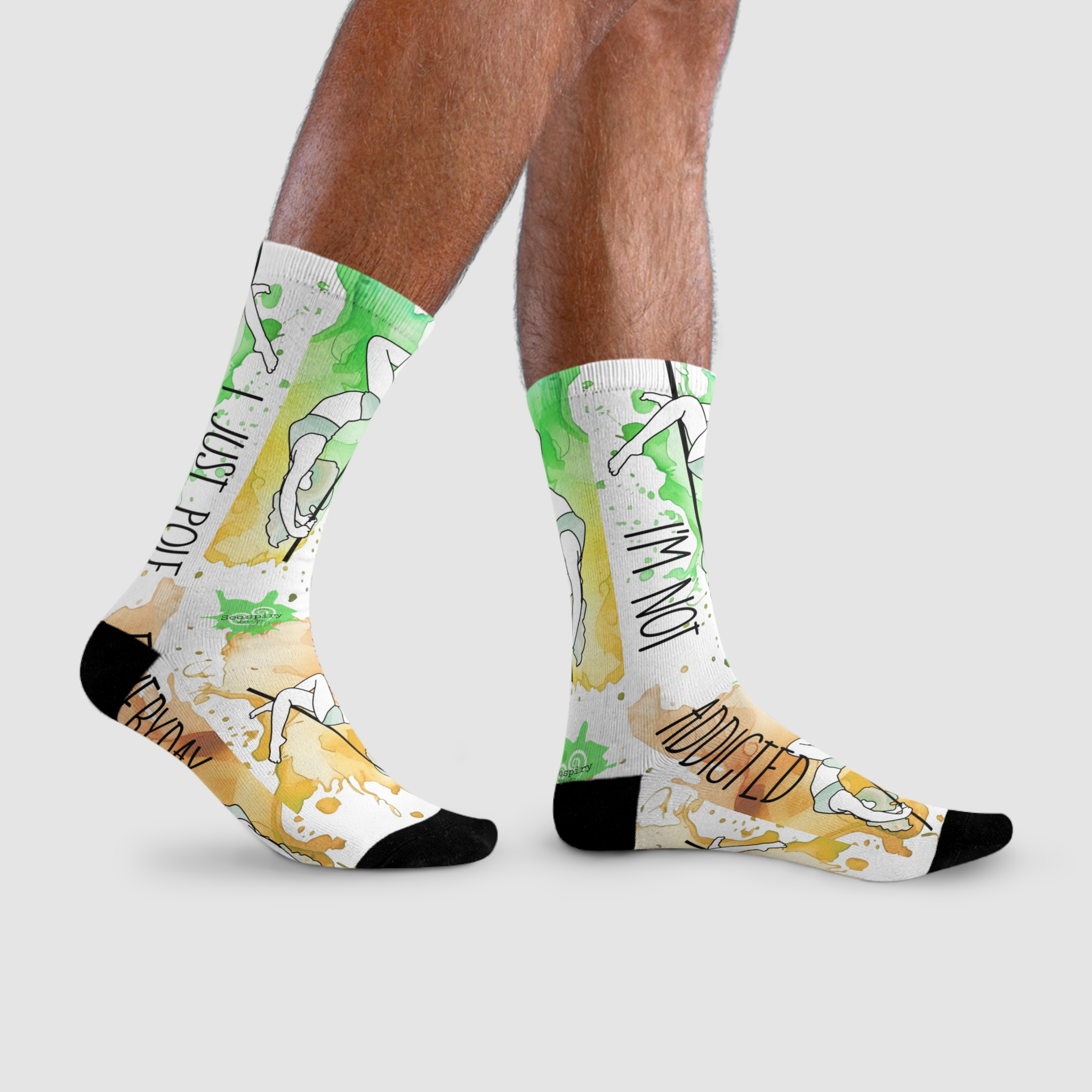 Calcetines pole dance addicted verde - Soospiry Design
