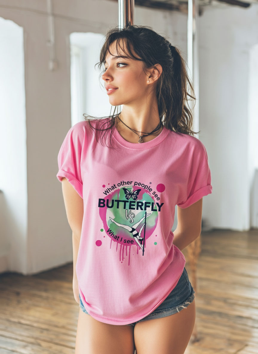T-shirt pole dance unisex butterfly - Soospiry Design