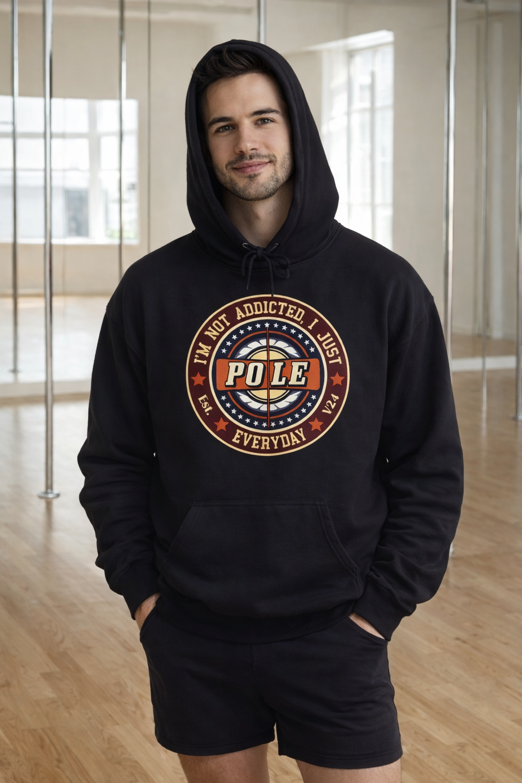Hoodie pole dance addicted vintage eco-friendly - Soospiry Design