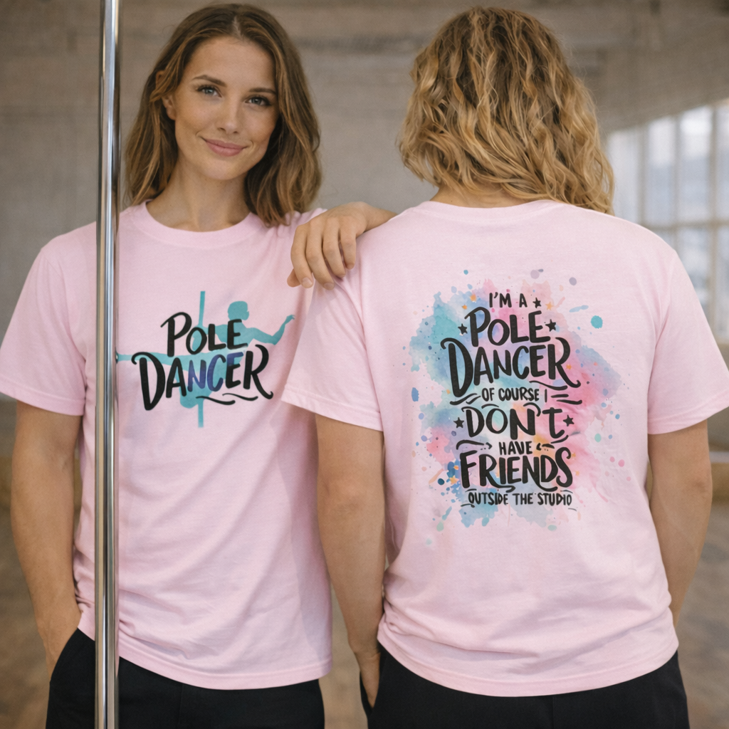 Camiseta pole dance doble cara no friends outside the studio, eco-friendly - Soospiry Design