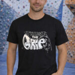 Camiseta escalada unisex trust the grip negro