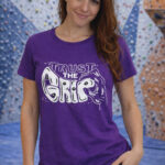 Camiseta escalada unisex trust the grip morado