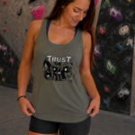 Soospiry Design camiseta tirantes mujer boulder trust the grip escalada rocodromo