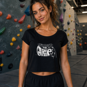 Crop top Trust the grip black Soospiry Design