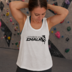 Soospiry Design camiseta mujer de tirantes para escalada boulder rocodromo blanco
