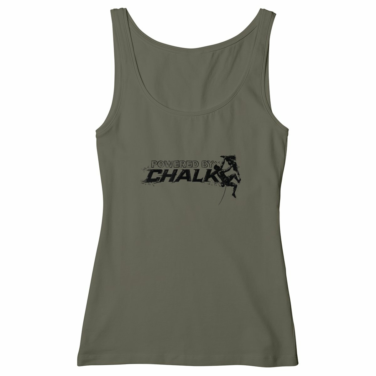 Soospiry Design Camiseta tirantes escalada para rocodromo Powered by chalk