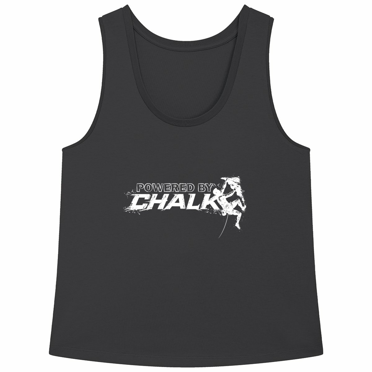 Soospiry Design Camiseta tirantes mujer escalada para rocodromo y boulder powered by chalk