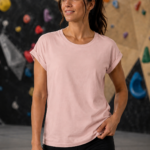 Soospiry Design camisera mujer rocodromo rosa Powered by chalk