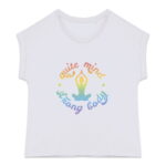 Cuffed woman t-shirt yoga rainbow