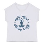 Soospiry Design camiseta mujer ecologica yoga quiet mind strong body
