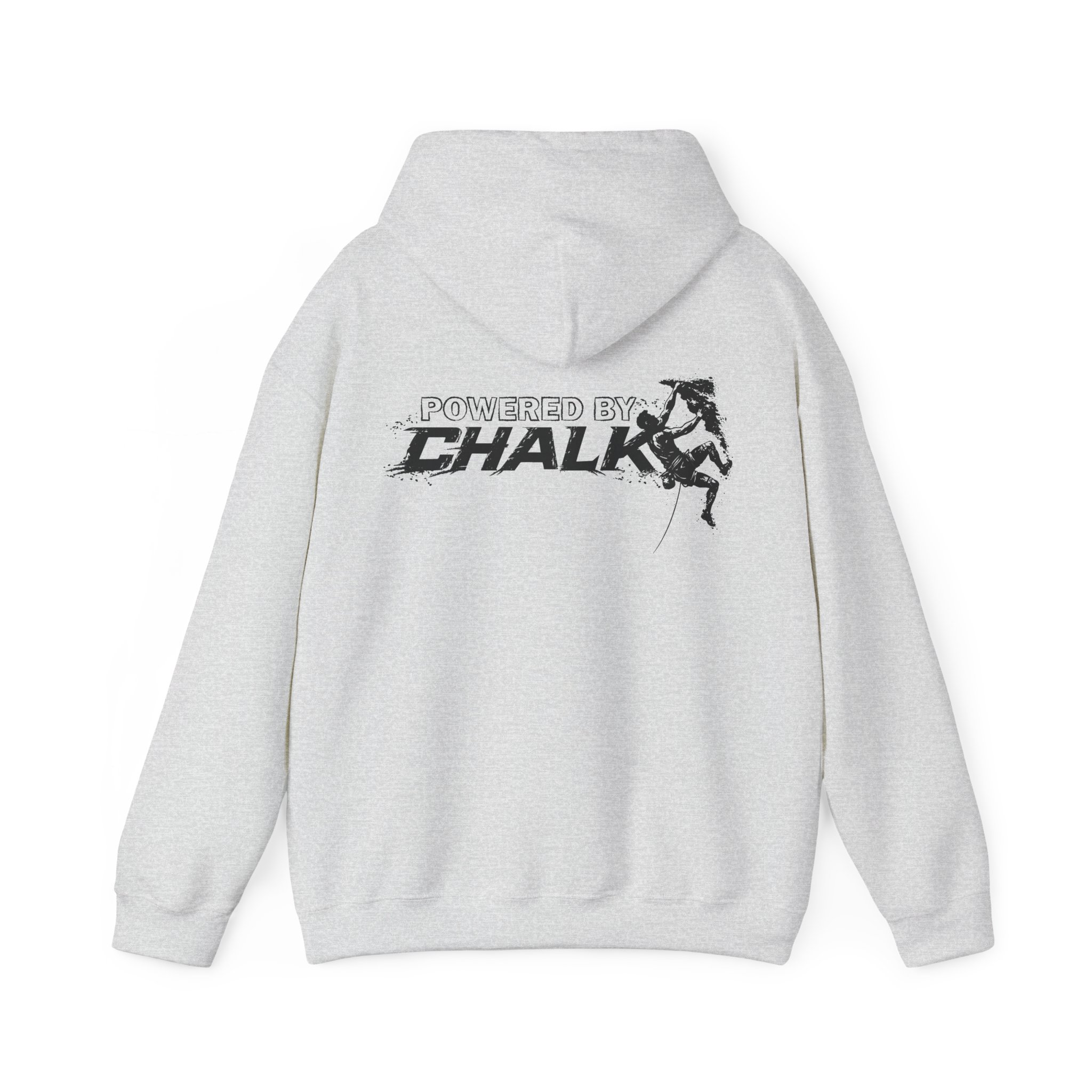 Soospiry Design Hoodie de escalada color ceniza Powered by Chalk para entrenar en el rocódromo