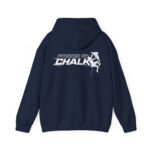 Soospiry Design Sudadera azul navy Powered by Chalk, hoodie unisex para amantes de la escalada