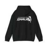 Soospiry Design Sudadera con capucha negra Powered by Chalk para escalada y boulder