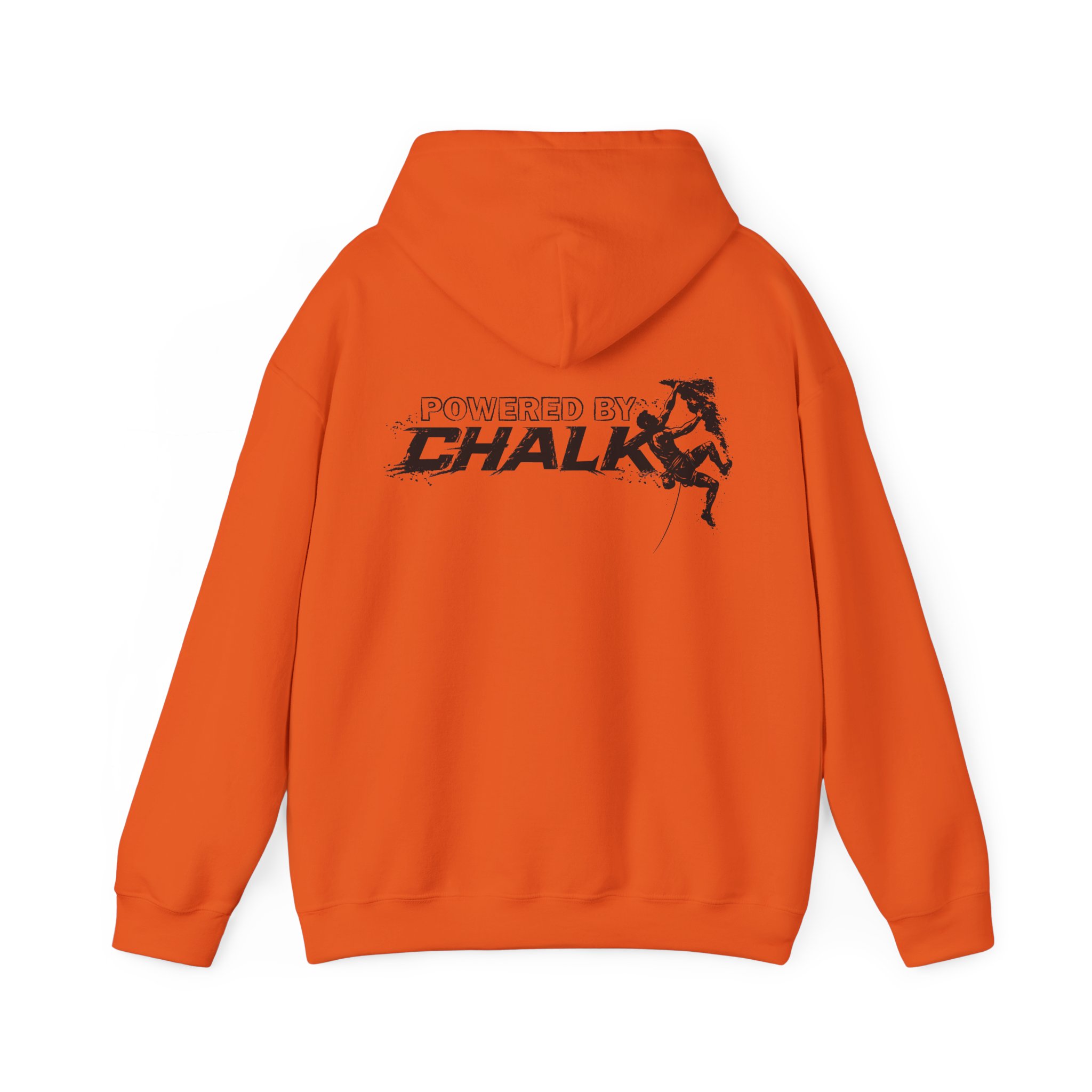 Soospiry Design Sudadera naranja Powered by Chalk para escaladores y amantes del rocódromo