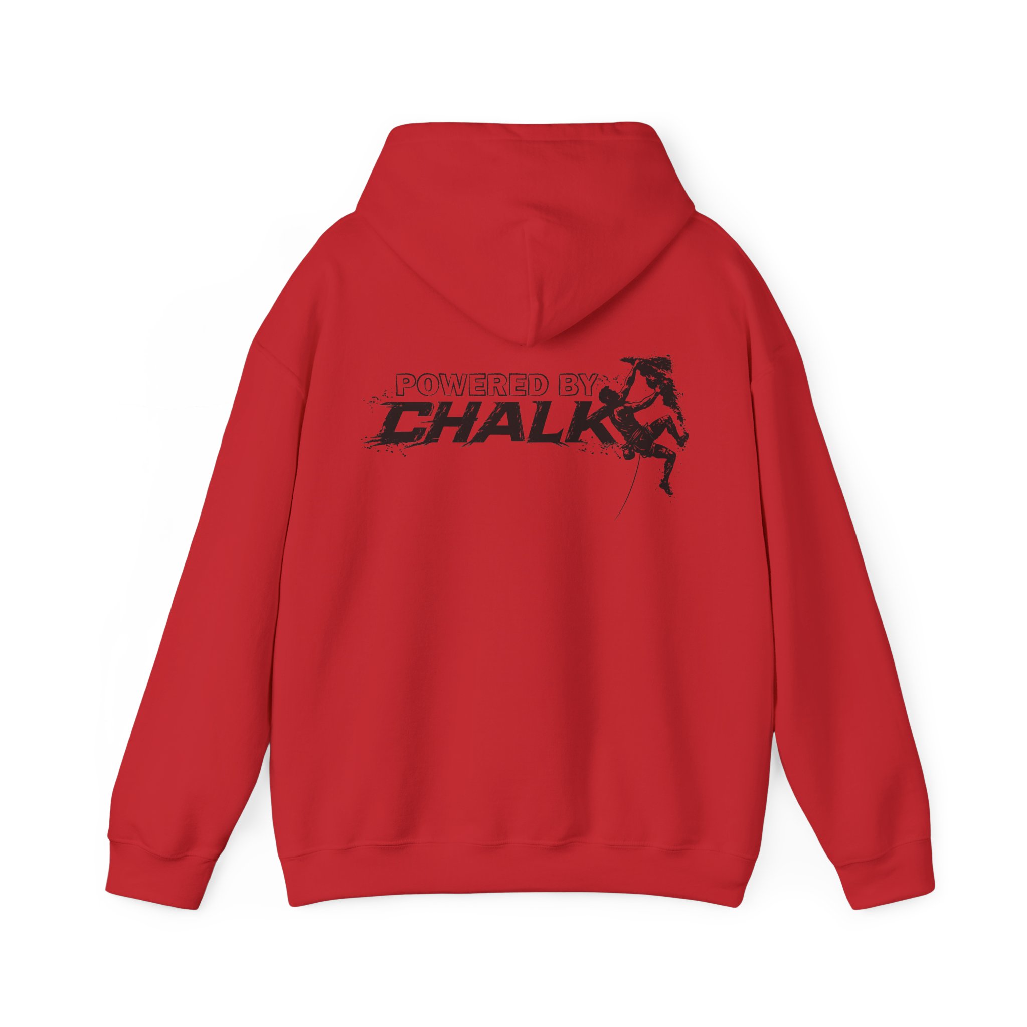Soospiry Design Hoodie rojo Powered by Chalk, sudadera de escalada cómoda para antes y después de entrenar