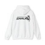 Soospiry Design Sudadera de escalada blanca Powered by Chalk con capucha y bolsillo canguro