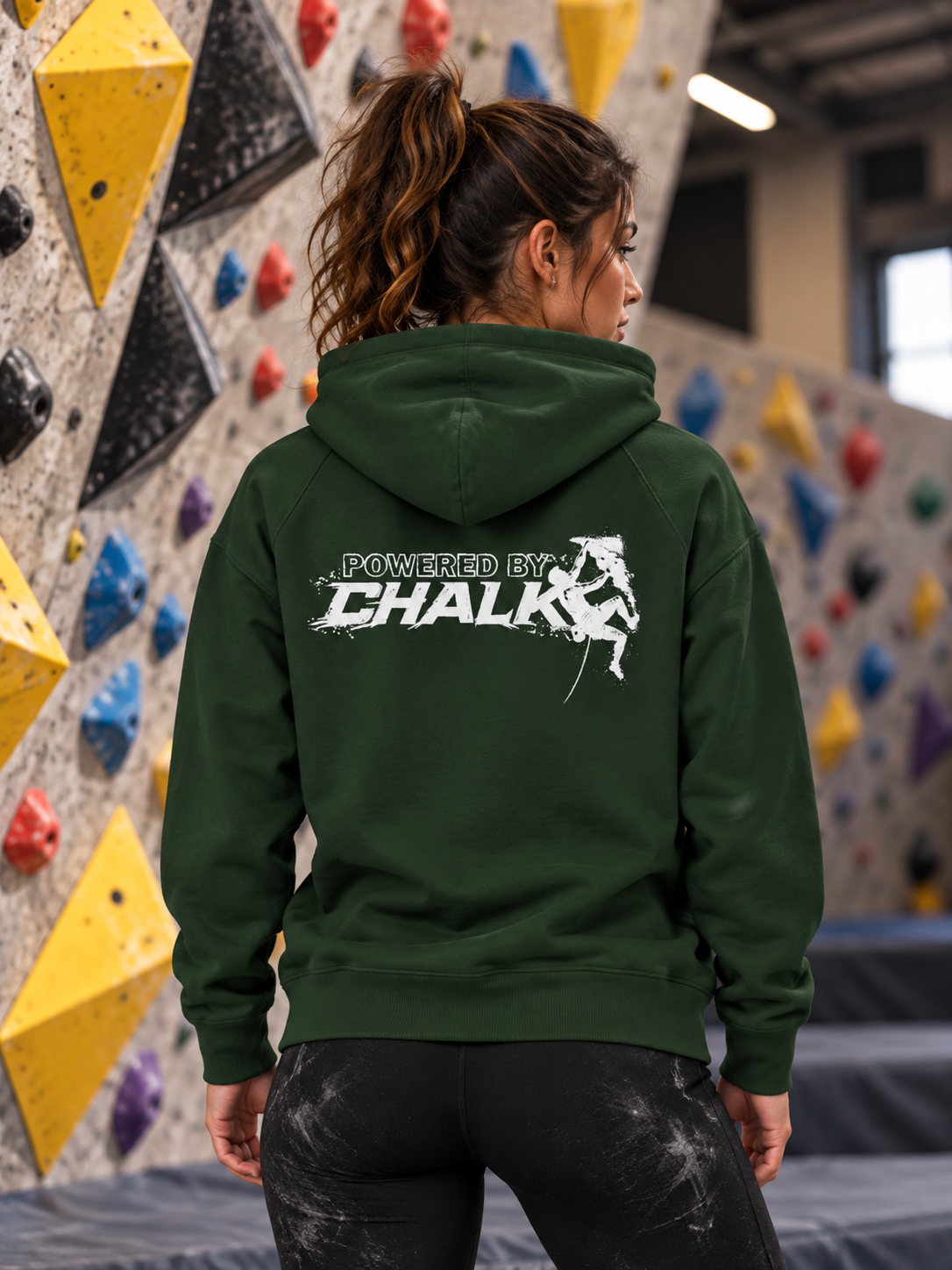 Soospiry Design Hoodie Forest Green con bolsillo canguro para llevar al rocódromo
