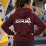 Soospiry Design Sudadera Maroon Powered by Chalk para escalada indoor y boulder