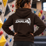 Soospiry Design Hoodie Dark Chocolate con capucha y diseño original de escalada