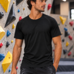Soospiry Design Camiseta técnica boulder negra Trust the Grip con estampado en la espalda