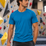 Soospiry Design Camiseta técnica escalada azul Trust the Grip de poliéster reciclado