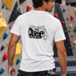 Soospiry Design Camiseta técnica escalada blanca Trust the Grip para entrenamientos en rocódromo