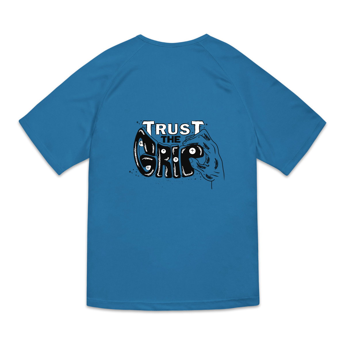 Camiseta técnica para rocódromo Trust the Grip fabricada con poliéster reciclado