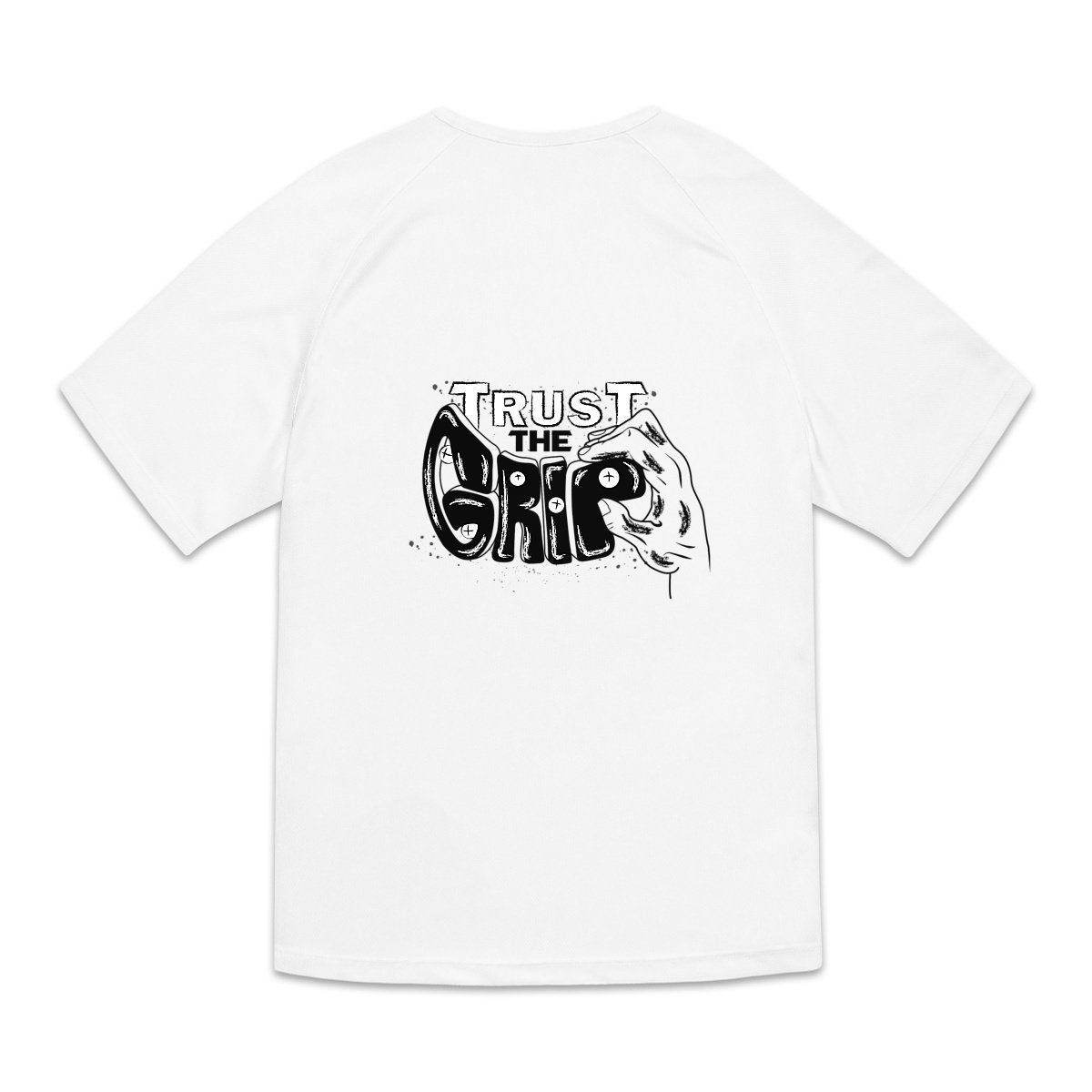 Soospiry Design Camiseta de escalada Trust the Grip con corte recto y mangas raglán